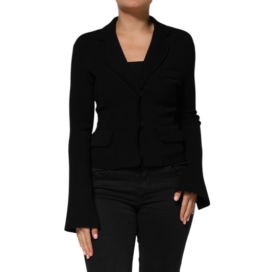Dolce & Gabbana Black Viscose Single Breasted Blazer Jacket
