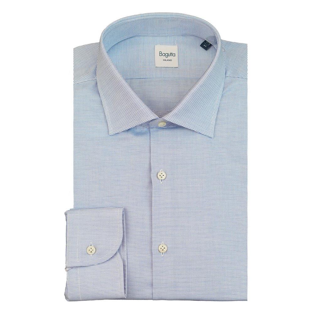 Bagutta Blue Cotton Men's Shirt