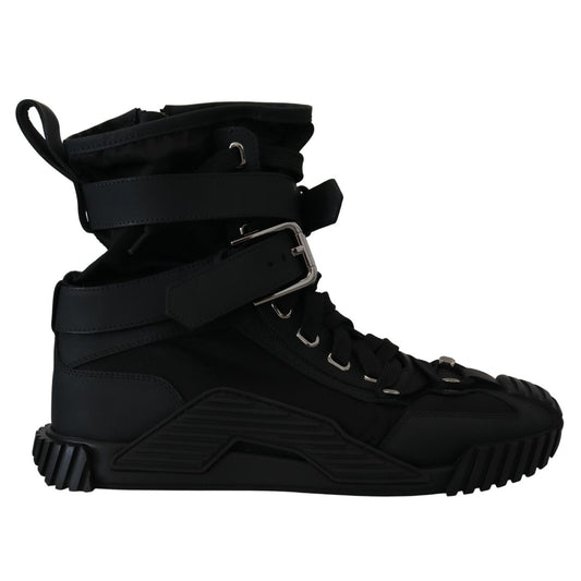 Dolce & Gabbana Sorrento Sneakers Nylon Black High Top Shoes