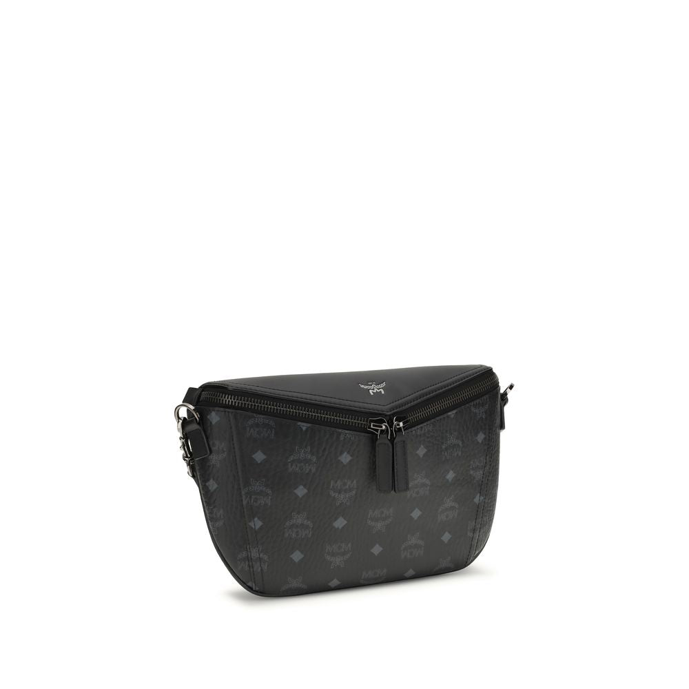 MCM Black Calf Leather Bos Taurus Shoulder Bag