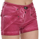 PLEIN SUD Pink Mid Waist Cotton Mini Denim Shorts