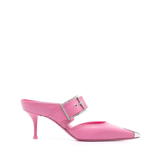 Alexander McQueen 75mm Metallic toe-cap Detail Mules