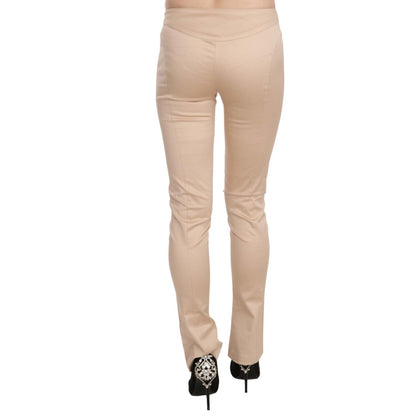 Just Cavalli Cream Low Waist Skinny Formal Trousers Pants