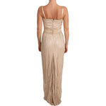 Dolce & Gabbana Beige Lace Spaghetti Strap Sheath Dress