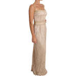 Dolce & Gabbana Beige Lace Spaghetti Strap Sheath Dress