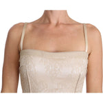 Dolce & Gabbana Beige Lace Spaghetti Strap Sheath Dress