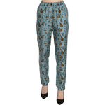 Dolce & Gabbana Blue Musical Instruments Print Tapered Pants