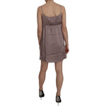 PINK MEMORIES Purple Spaghetti A-line Mini Silk Dress