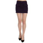 GF Ferre Purple High Waist Button Pocket A-line Mini Skirt