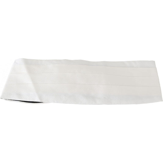 Dolce & Gabbana White Men Waist Belt 100% Silk Cummerbund BEL60451-52