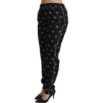 Dolce & Gabbana Black Printed Mid Waist Skinny Silk Pants PAN70866-42