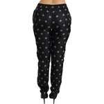 Dolce & Gabbana Black Printed Mid Waist Skinny Silk Pants PAN70866-42
