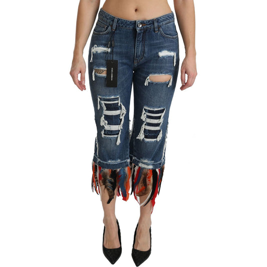Dolce & Gabbana Chic Low Waist Cropped Jeans Dolce & Gabbana Rosy Brown