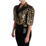 Dolce & Gabbana Blazer Gold Leopard Sequined Jacket Coats & Jackets
