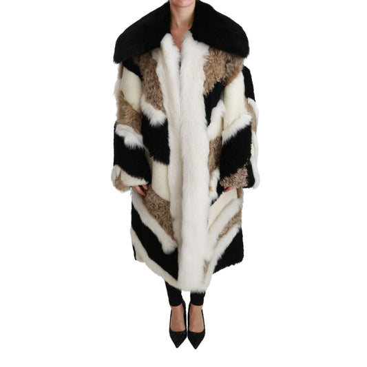 Dolce & Gabbana Sheep Fur Shearling Cape Jacket Coat