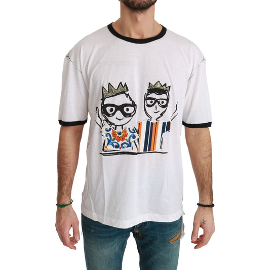 Dolce & Gabbana White Men Print #dgfamily Cotton T-shirt TSH4511-44