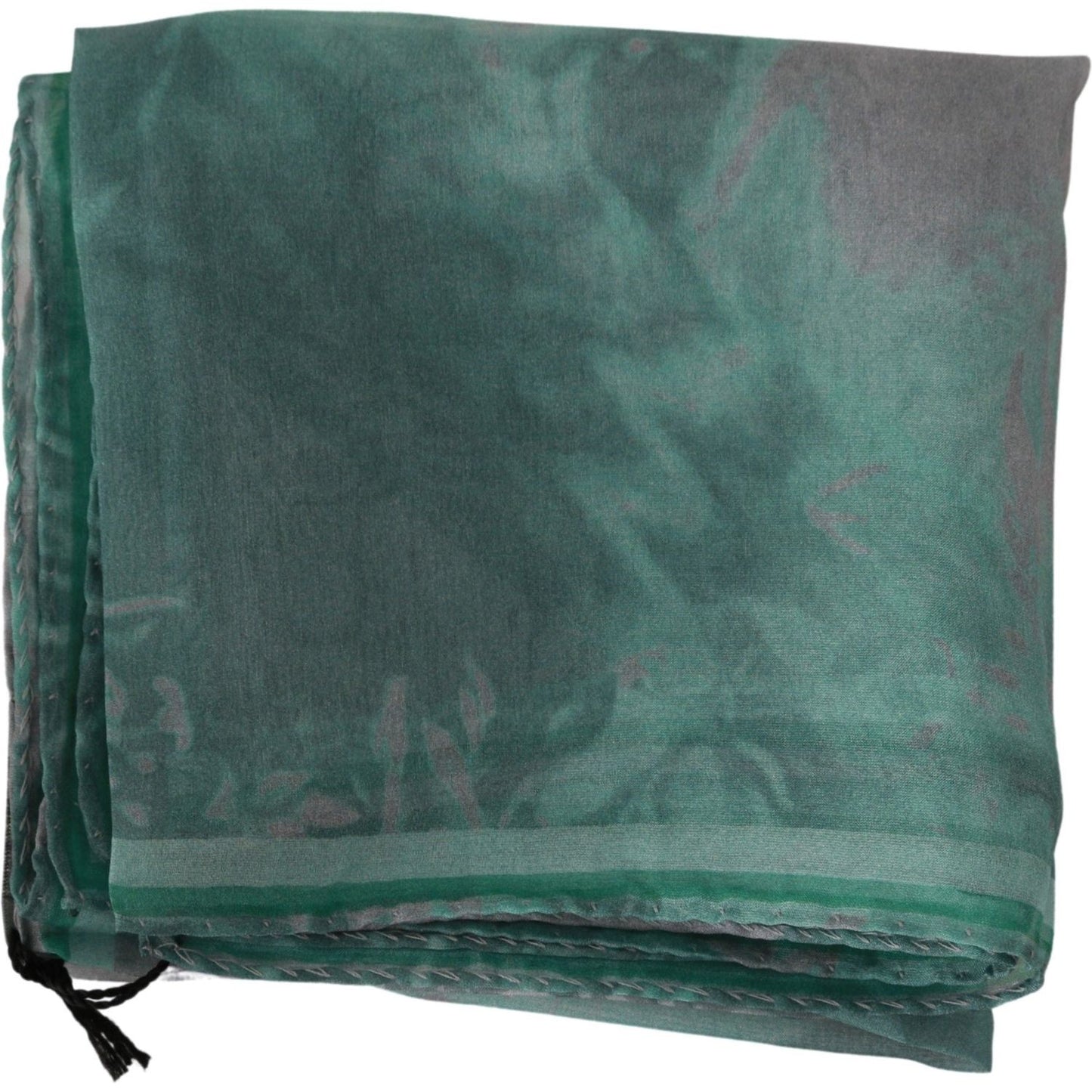 Costume National Green Silk Shawl Foulard Wrap Scarf Costume National