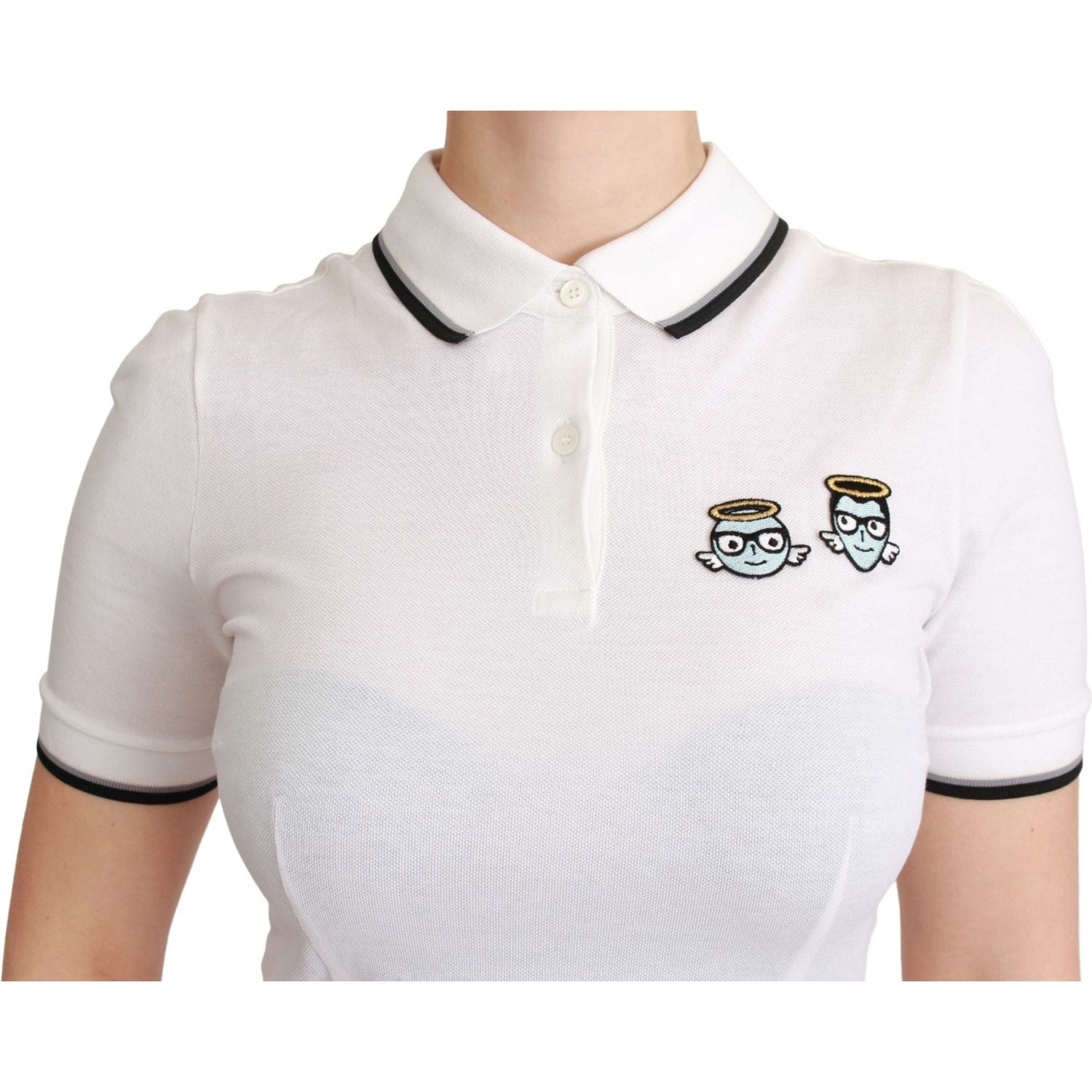 Dolce & Gabbana White Cotton Polo #dgfamily T-shirt