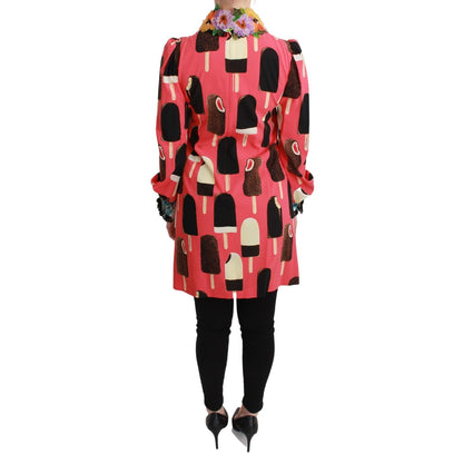 Dolce & Gabbana Pink Ice Cream Roses Sequined Dress