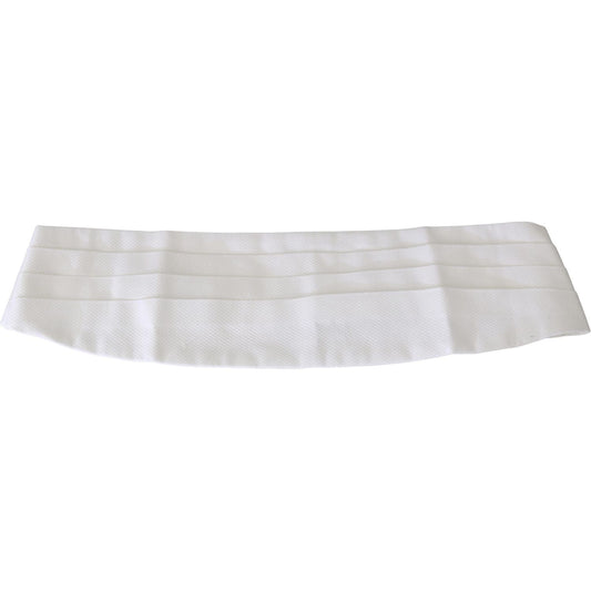 Dolce & Gabbana White Men Waist Belt Cotton Cummerbund BEL60656-50
