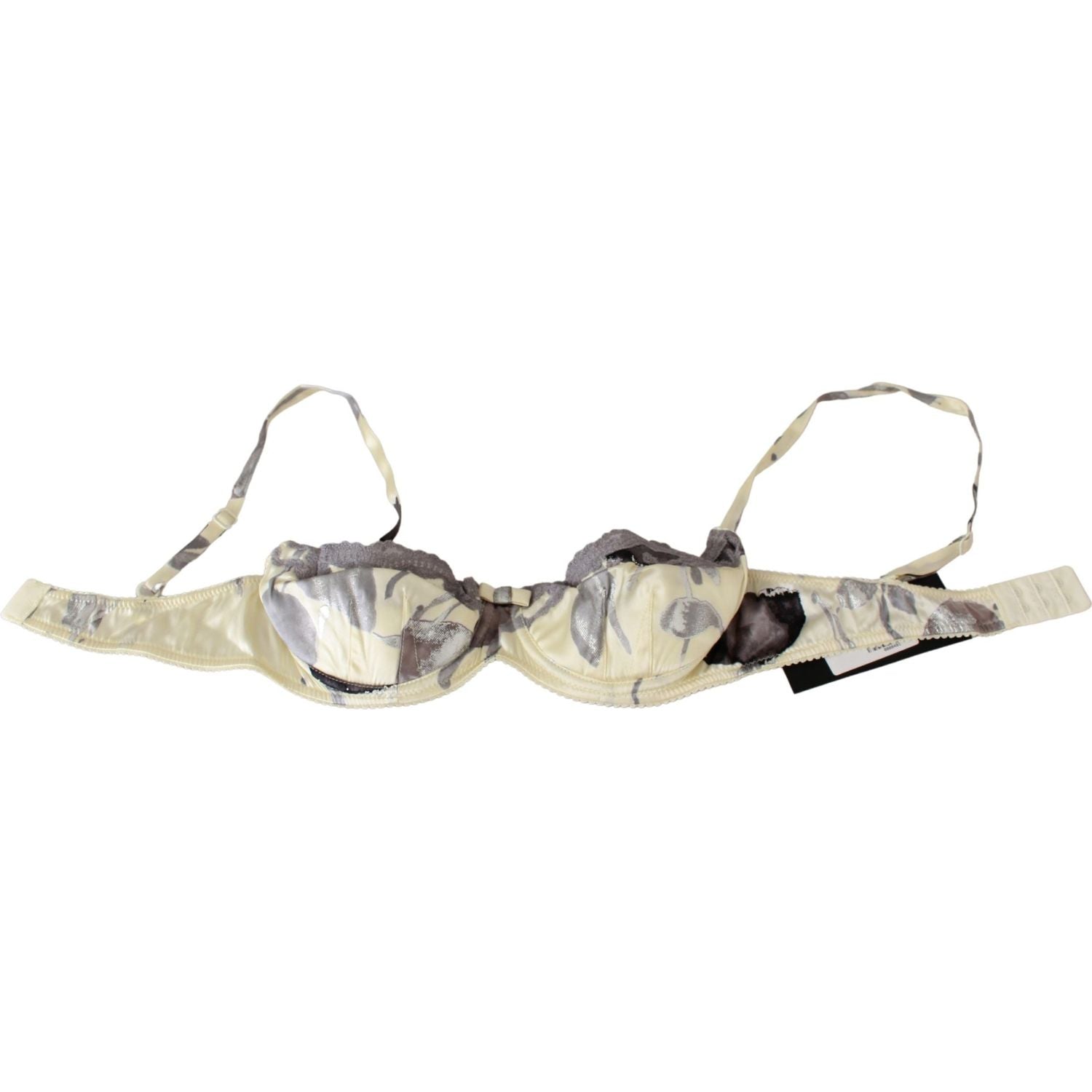 Ermanno Scervino Beige Gray Lace Balconcino Bra Underwear