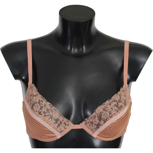 Ermanno Scervino Nude Lace Push Up Silk Underwear BIK738-It2