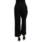 Dolce & Gabbana Black High Waist Cropped Cotton Stretch Pants PAN71215-40