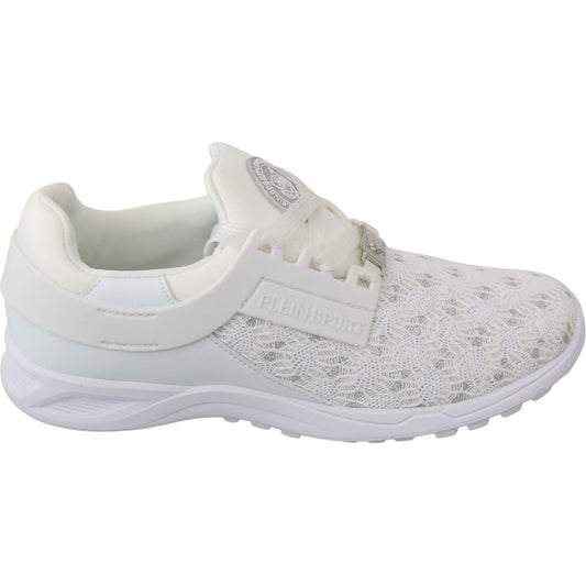 Philipp Plein White Polyester Casual Sneakers Shoes WOMAN SNEAKERS