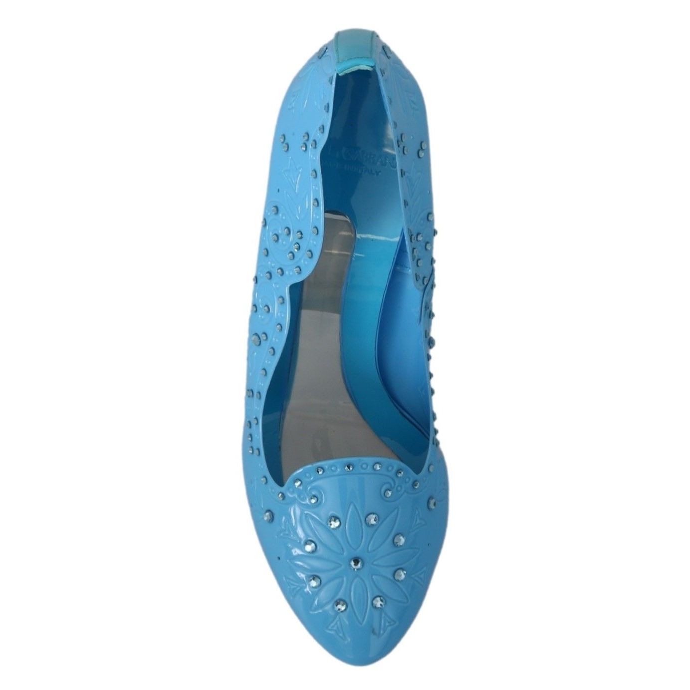 Dolce & Gabbana Blue Crystal Floral CINDERELLA Heels Shoes
