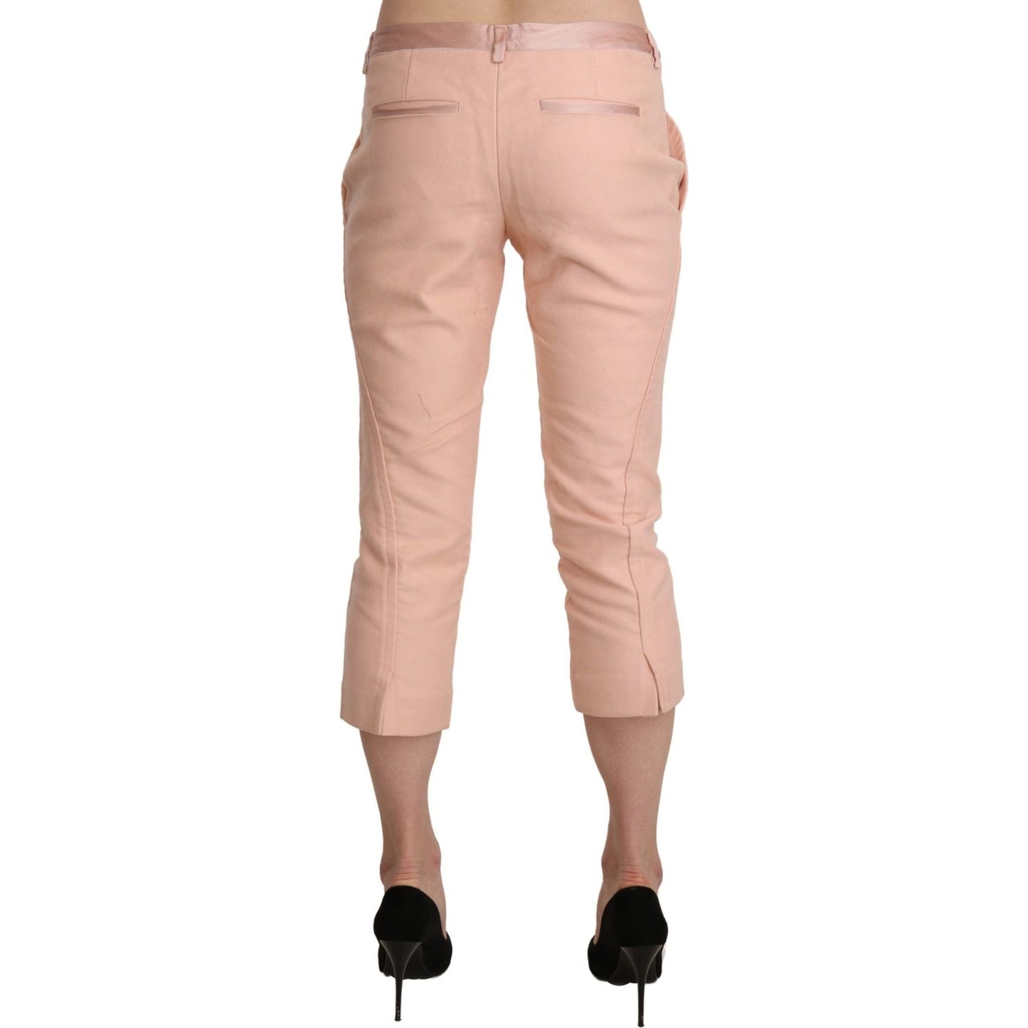 Ermanno Scervino Pink Low Waist Skinny Cropped Capri Pants