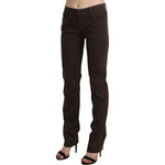 Ermanno Scervino Brown Mid Waist Skinny Slim Trouser Cotton Jeans