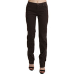 Ermanno Scervino Brown Mid Waist Skinny Slim Trouser Cotton Jeans