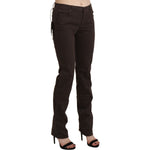 Ermanno Scervino Brown Mid Waist Skinny Slim Trouser Cotton Jeans