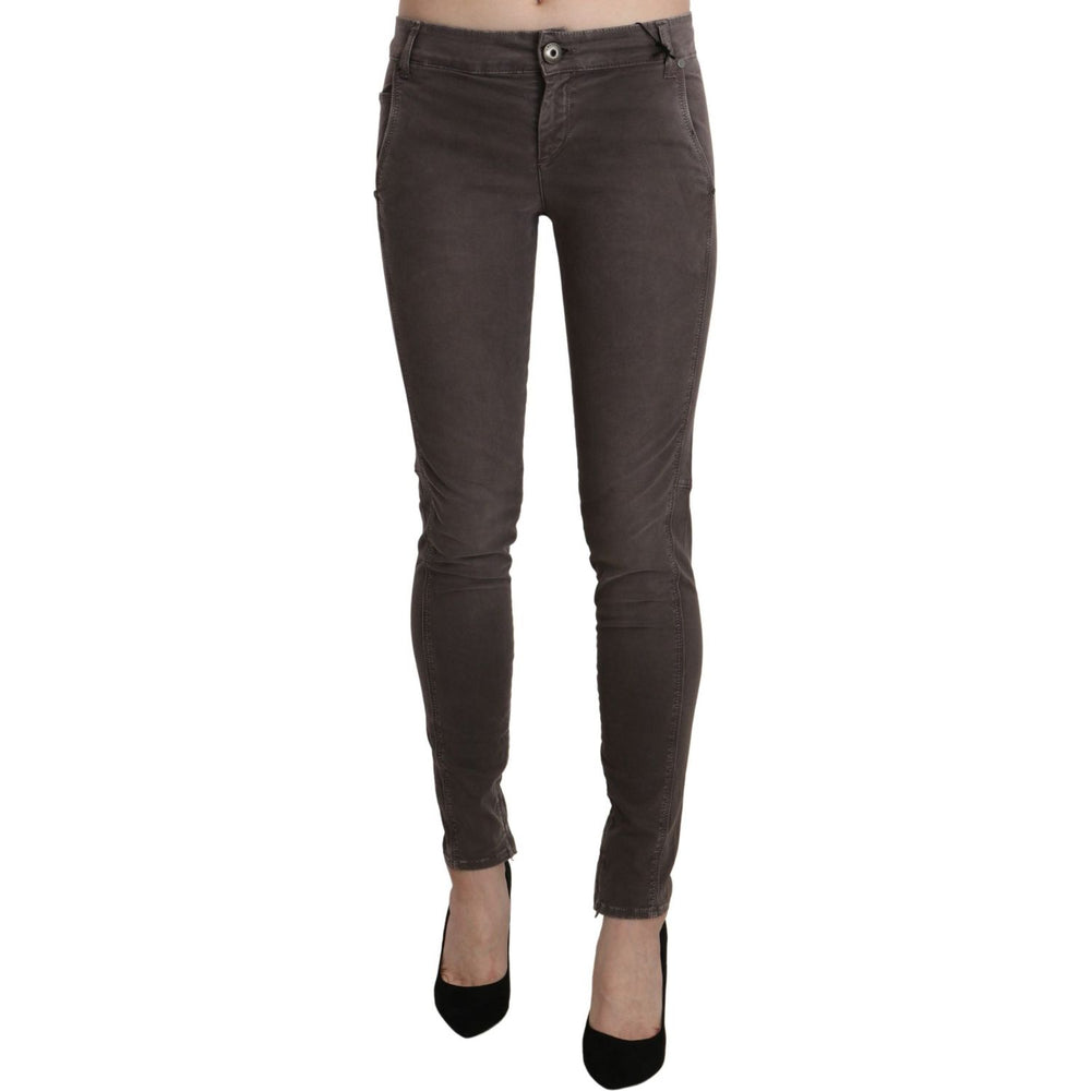Ermanno Scervino Brown Low Waist Skinny Slim Trouser Cotton Jeans