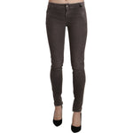 Ermanno Scervino Brown Low Waist Skinny Slim Trouser Cotton Jeans