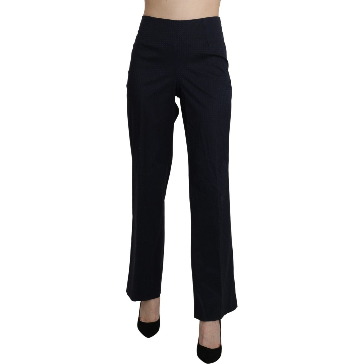 BENCIVENGA Navy Blue High Waist Straight Dress Trouser Pants