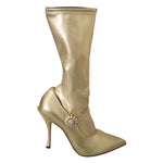 Dolce & Gabbana Gold Rhinestones Ankle Boots Socks Shoes