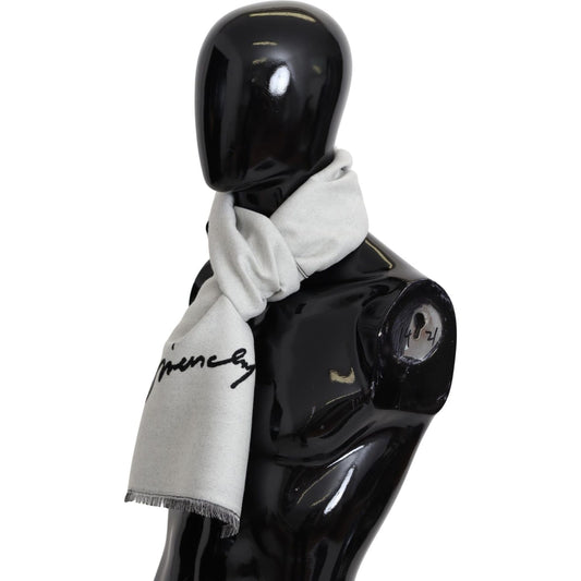 Givenchy Black White Wool Unisex Winter Warm Scarf Wrap Shawl MS1846