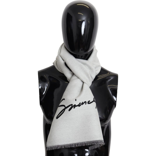 Givenchy Black White Wool Unisex Winter Warm Scarf Wrap Shawl MS1846