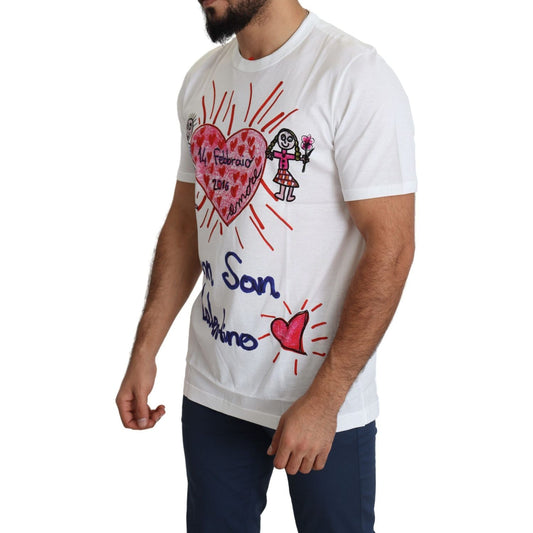 Dolce & Gabbana White Saint Valentine Hearts Print Men T-shirt TSH5471-46
