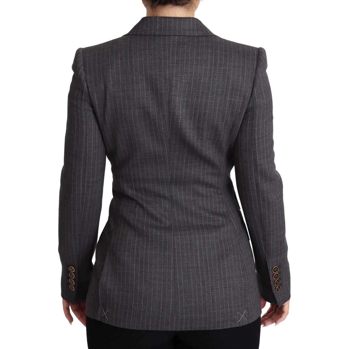 Dolce & Gabbana Gray Single Breasted Fitted Blazer Wool Jacket Coats & Jackets