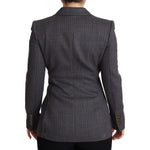 Dolce & Gabbana Gray Single Breasted Fitted Blazer Wool Jacket Coats & Jackets