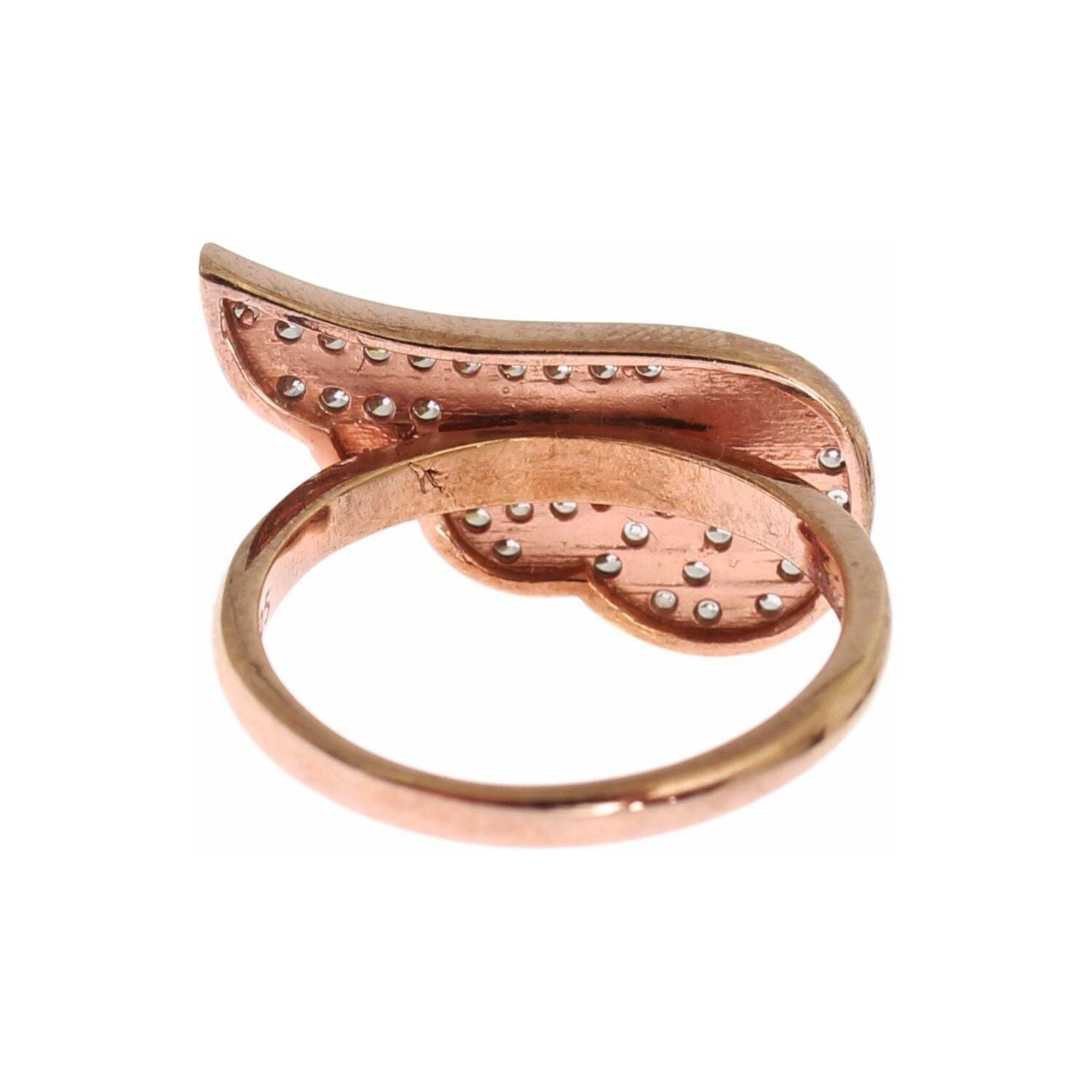 Nialaya Pink Gold 925 Silver Womens Clear CZ Ring