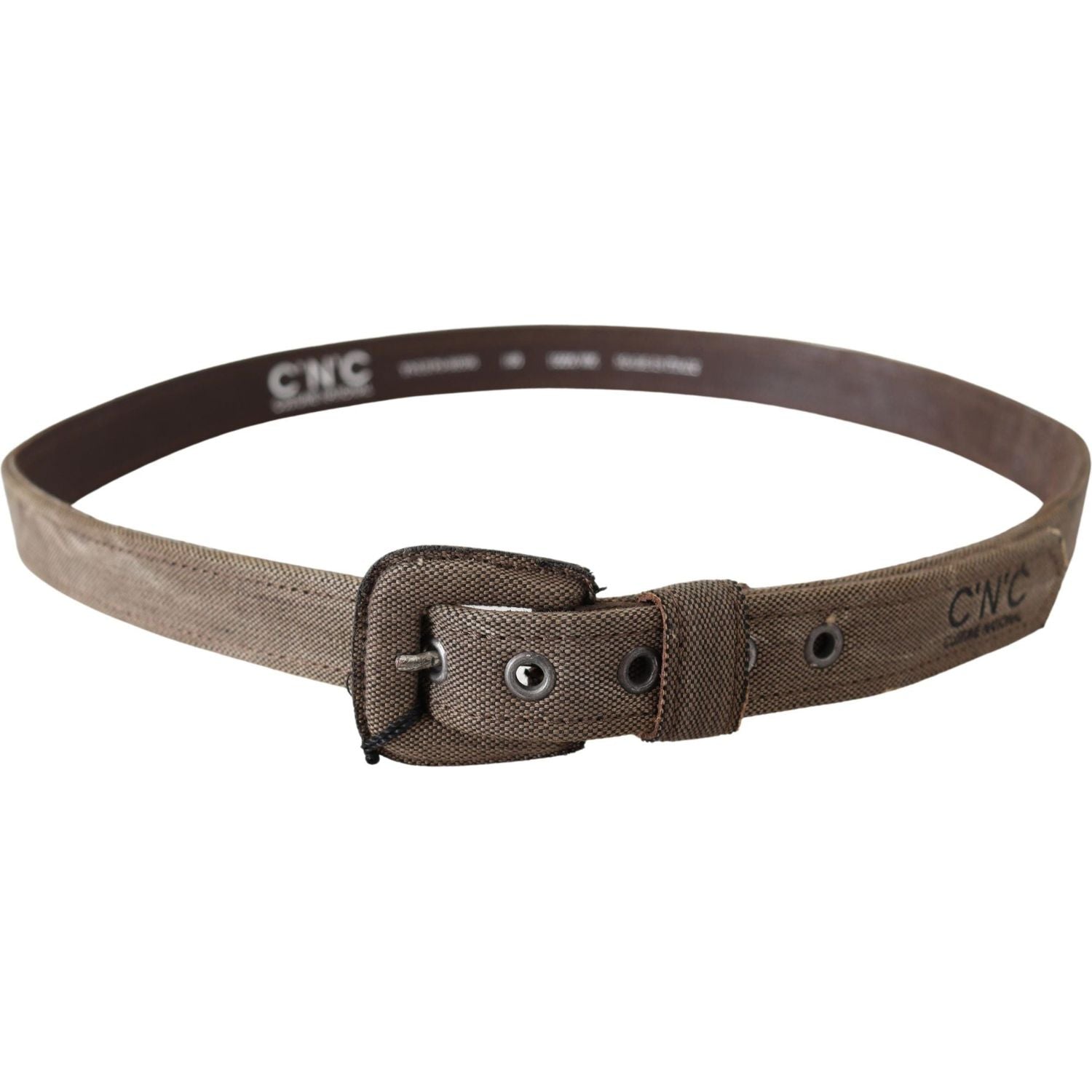Costume National Brown Leather Logo Buckle Waist Belt