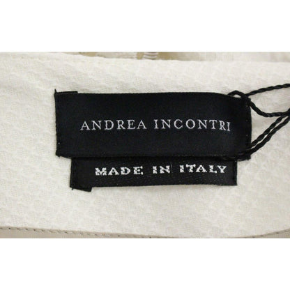 Andrea Incontri White Cotton Floral Embroidery Skirt