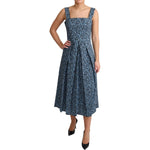 Dolce & Gabbana Blue Heart Cotton A-Line Stretch Dress