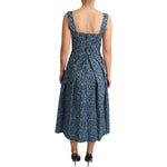 Dolce & Gabbana Blue Heart Cotton A-Line Stretch Dress