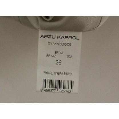 Arzu Kaprol White Acrylic Straight Pencil Skirt