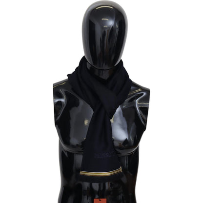 Missoni Black 100% Wool Unisex Neck Wrap Fringes Scarf