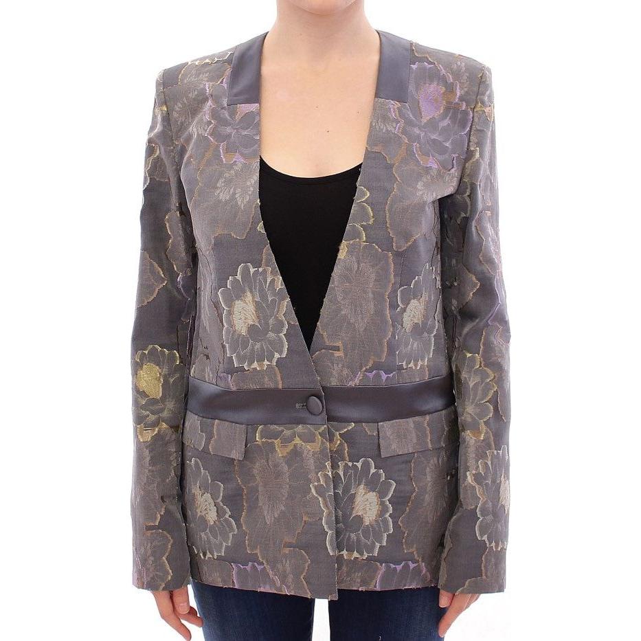 Roberto Fragata Multicolor Silk Floral Cotton Blazer